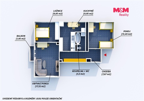 Prodej bytu 3+1, 64 m² - 2