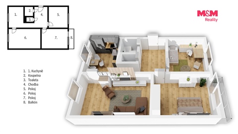 Prodej bytu 3+1, 71 m² - 8