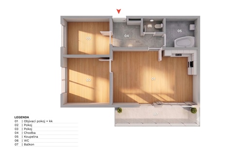 Prodej bytu 3kk, 64 m² - 2