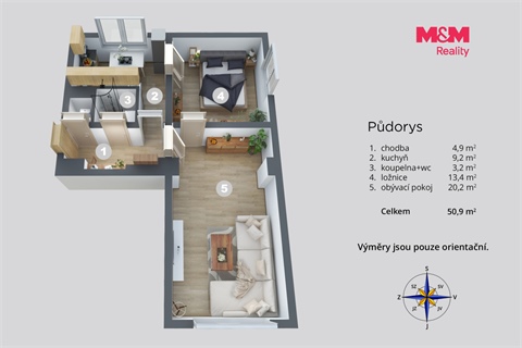 Prodej bytu 2+1, 49 m² - 18