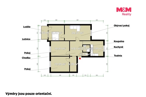 Pronájem bytu 4+1, 92 m² 2