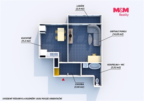 Prodej bytu 1+1, 33 m² - 2