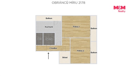Prodej bytu 2+1, 53 m² - 4