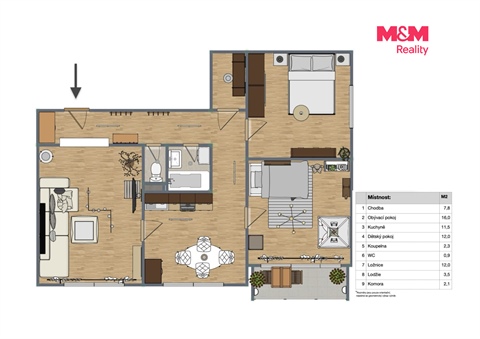 Pronájem bytu 3+1, 66 m² - 10