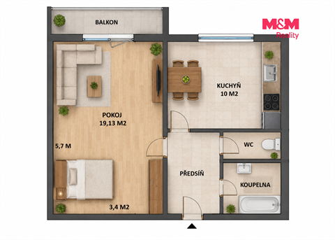 Prodej bytu 1+1, 41 m² - 8