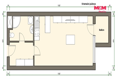 Pronájem bytu 1kk, 37 m² - 2