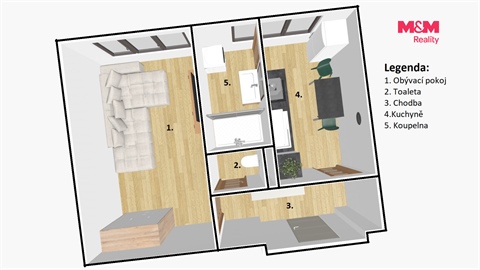 Pronájem bytu 1+1, 33 m² 6