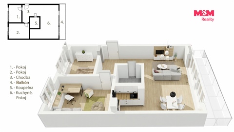 Prodej bytu 3kk, 69 m² - 22