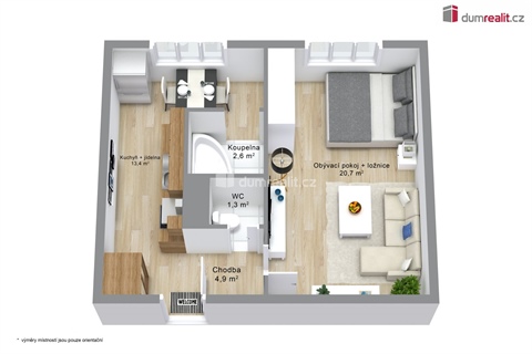 Prodej bytu 1+1, 42 m² - 2