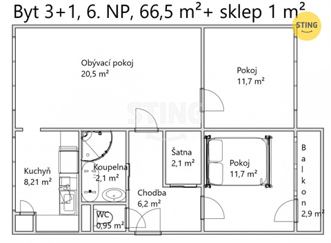 Prodej bytu 3+1, 64 m² - 12
