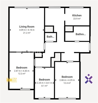 Pronájem bytu 4+1, 87 m² - 18