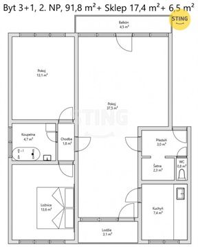 Prodej bytu 3+1, 91 m² 10