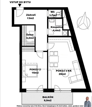 Pronájem bytu 2kk, 81 m² 16