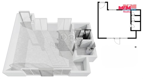 Pronájem kanceláře, 45 m² - 0
