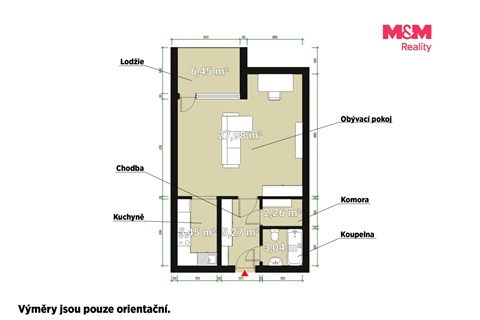 Pronájem bytu 1kk, 44 m² - 2