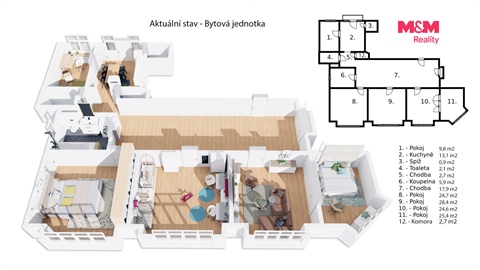 Prodej bytu 5+1, 160 m² - 8
