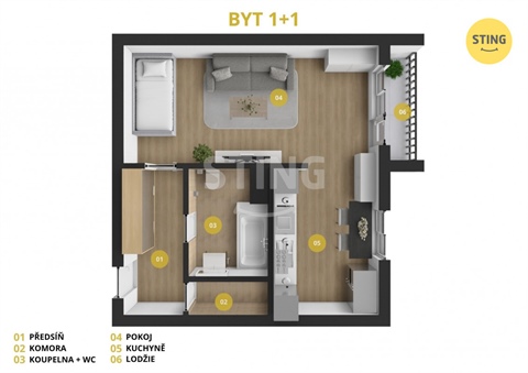 Prodej bytu 1+1, 35 m² 4