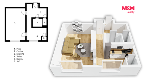 Prodej bytu 1+1, 36 m² 8