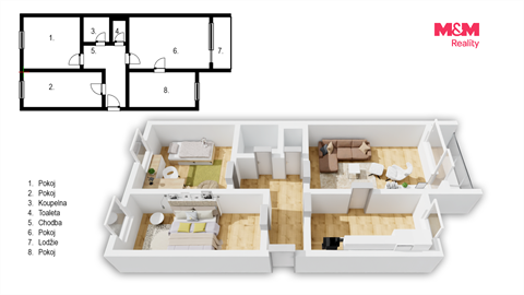 Prodej bytu 3+1, 65 m² - 0