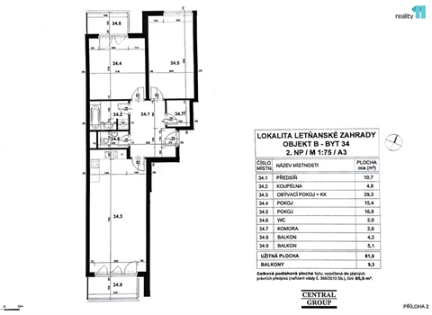 Prodej bytu 3kk, 91 m² 16