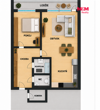 Prodej bytu 2kk, 40 m² - 0