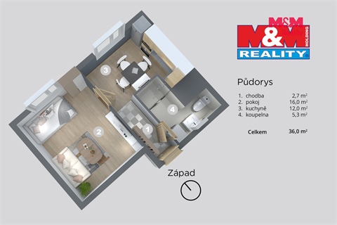 Prodej bytu 1+1, 37 m² 10