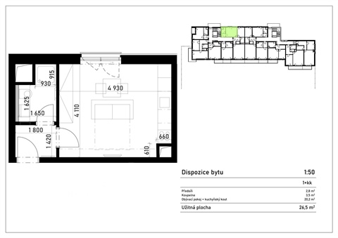 Pronájem bytu 1kk, 27 m² 8