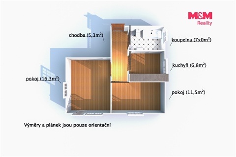 Pronájem bytu 2+1, 45 m² - 26