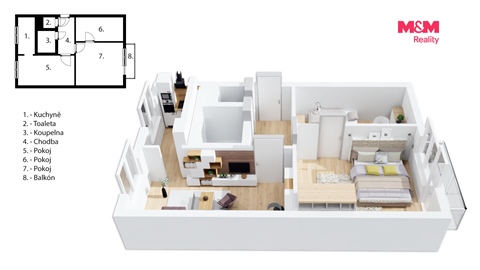 Pronájem bytu 3+1, 57 m² 6