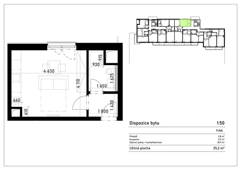 Pronájem bytu 1kk, 25 m² - 6