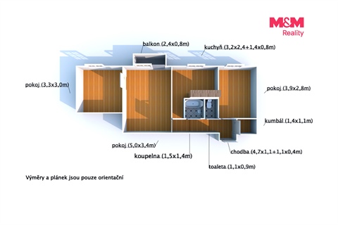 Prodej bytu 3+1, 56 m² - 0