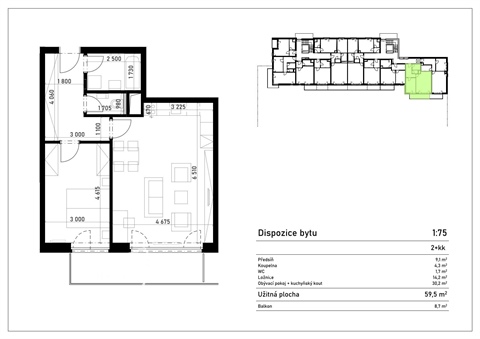 Pronájem bytu 2kk, 60 m² - 12