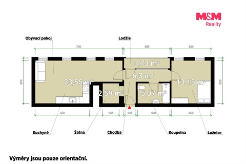 Prodej bytu 2kk, 54 m² - 0