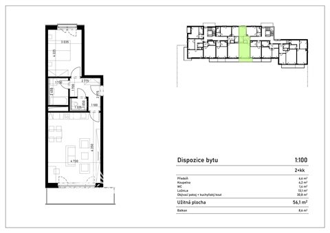 Pronájem bytu 2kk, 56 m² - 6