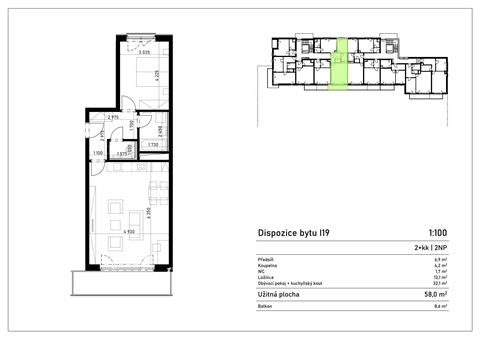 Pronájem bytu 2kk, 58 m² 8