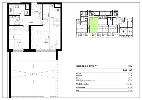 Pronájem bytu 2kk, 61 m² 10