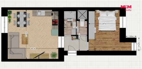 Prodej bytu 2kk, 43 m² - 2
