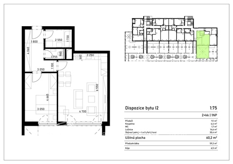 Pronájem bytu 2kk, 60 m² 10