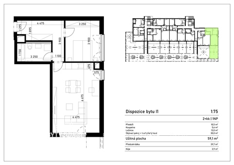 Pronájem bytu 2kk, 59 m² - 10