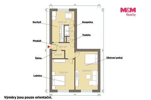 Prodej bytu 2+1, 60 m² - 2