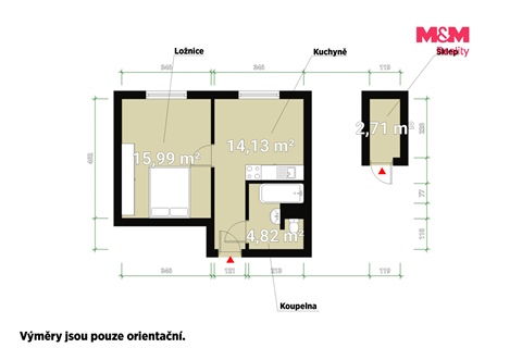Pronájem bytu 1+1, 36 m² - 2
