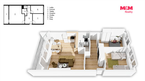Prodej bytu 3kk, 62 m² - 0