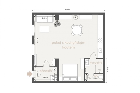Prodej bytu 1kk, 62 m² - 6