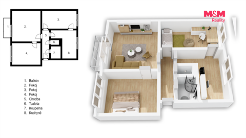 Prodej bytu 3+1, 68 m² 2