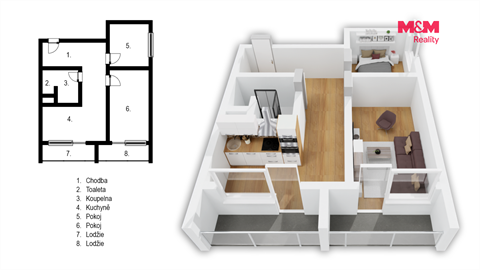 Prodej bytu 2+1, 50 m² - 8