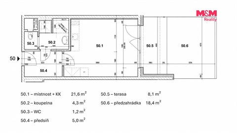 Pronájem bytu 1kk, 32 m² - 0