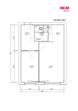Prodej bytu 2kk, 43 m² - 0