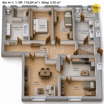 Prodej bytu 4+1, 105 m² - 2