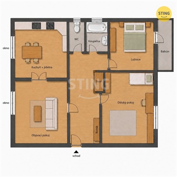 Prodej bytu 3+1, 61 m² 22