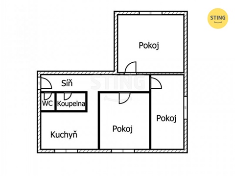 Pronájem bytu 3+1, 68 m² 2